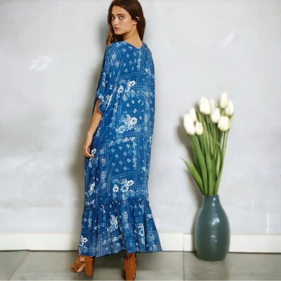 Floral Print Long Kimono - Picture 6 of 8